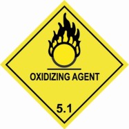 100 x 100mm UN 5.1 Hazard Labels "OXIDIZING AGENT"